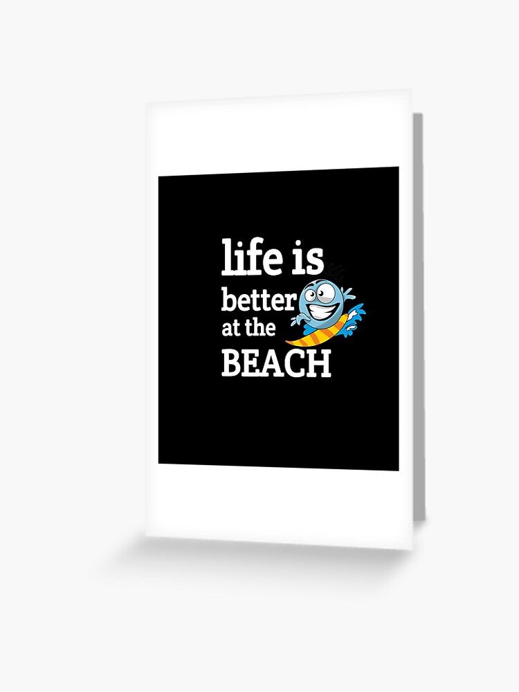 Life Is Better At The Beach Svg Beach Svg Summer Ocean Vacation Handlettered Cricut Cutfile Lettering Greeting Card By Salimart Redbubble