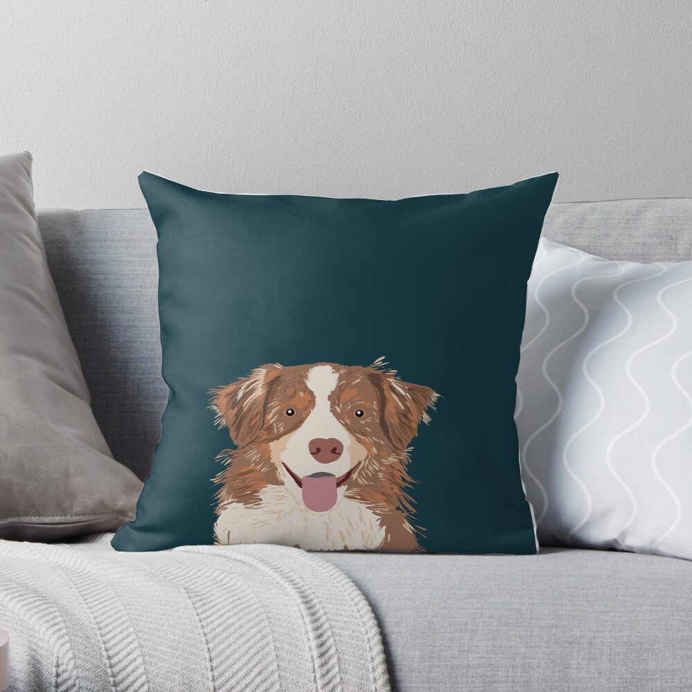 Hollis - Australian Shepherd gifts for dog lovers dog owner gifts and perfect gift for dog person Throw Pillow