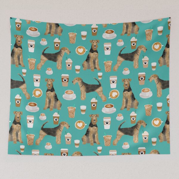 Item preview, Airedale Terrier Dog coffee pattern dog breed customized pet portrait by pet friendly designed and sold by PetFriendly.