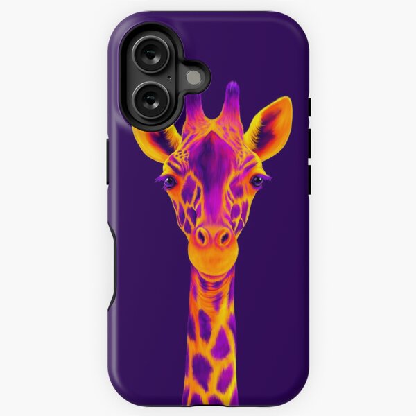 Purple and Orange Giraffe iPhone Tough Case