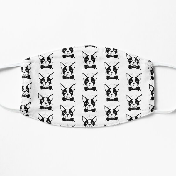Bowtied Boston Terrier Flat Mask