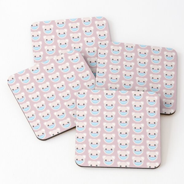 Item preview, Kawaii Pastel Pink Pig Wearing a Mask (Stay Protected) designed and sold by primasart.