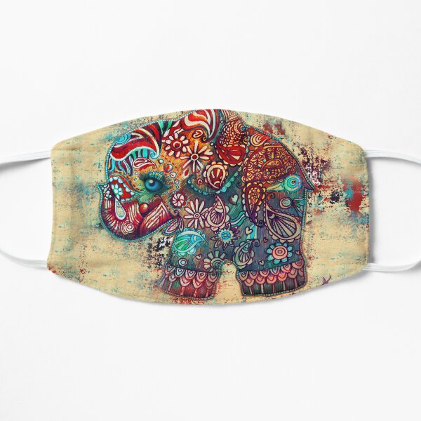 vintage elephant Flat Mask