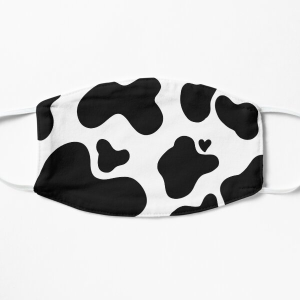 Cow Print with Heart Flat Mask