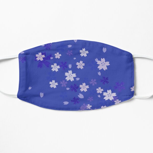 Cherry blossoms in the wind -blue Flat Mask