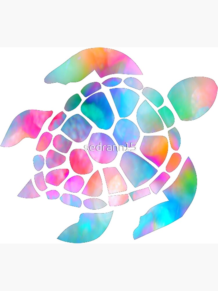 Cute Hand Painted Preppy Sea Turtle Pattern - Preppy - Sticker