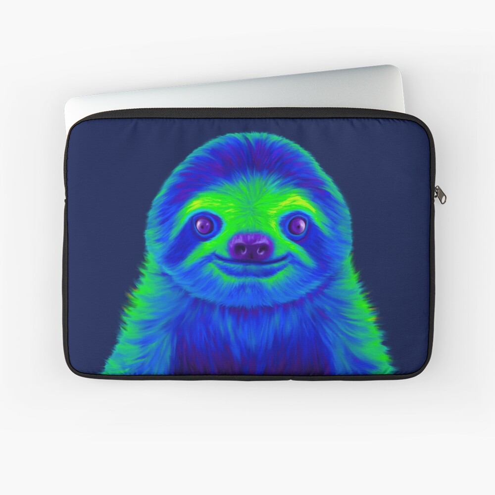 "Blaues und grünes Faultier" Laptoptasche von NeonFuzz | Redbubble