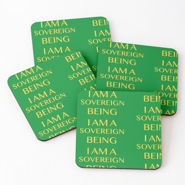 Item preview, I AM A SOVEREIGN BEING Green and Gold designed and sold by MonicaArtist.