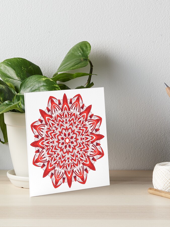 Red - Root Chakra Mandala | Art Board Print