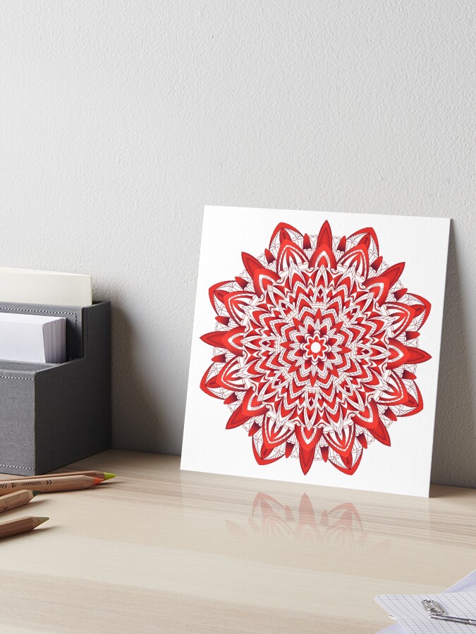 Red - Root Chakra Mandala | Art Board Print