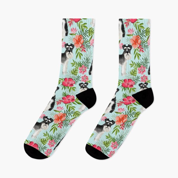 Item preview, Schnauzer hawaii pattern floral hibiscus floral flower pattern palm leaves by PetFriendly designed and sold by PetFriendly.