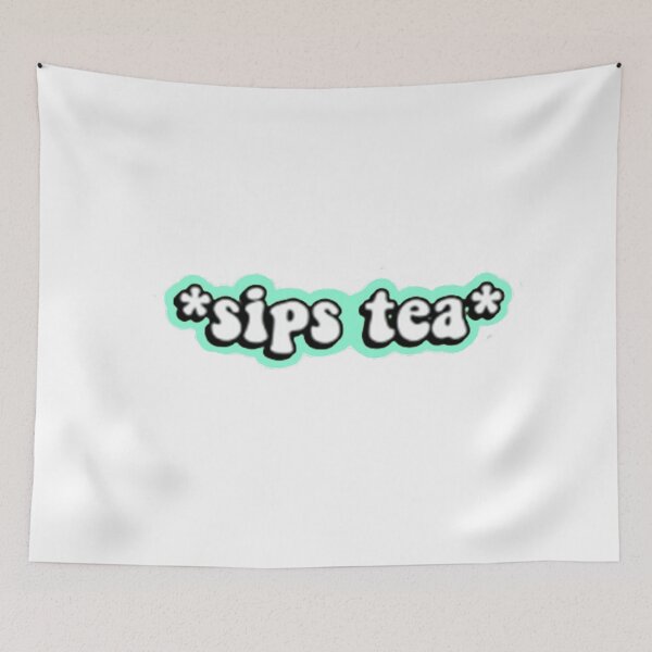 Item preview, *Sips Tea* Light Blue Sticker designed and sold by laurencude.