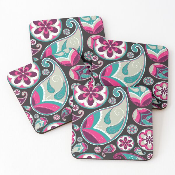 Item preview, Pink, Teal and Black Paisley Pattern designed and sold by yougalore.