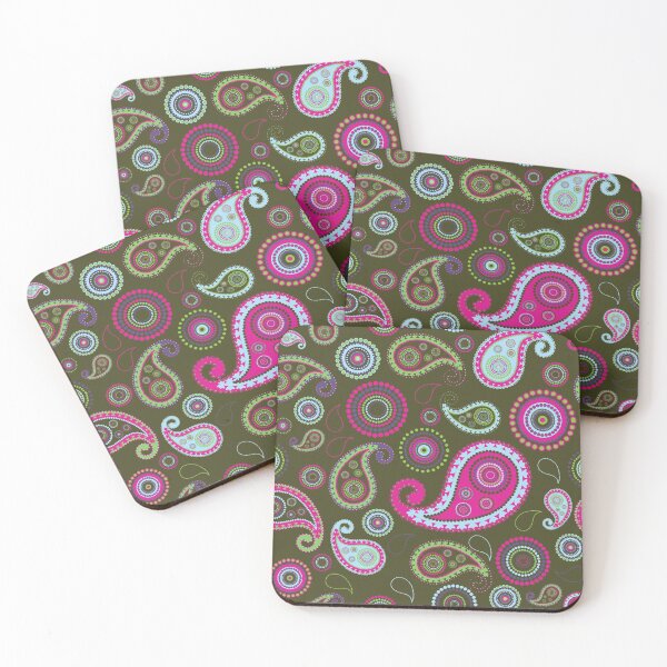 Artikelvorschau, Grünes rosa, blaues Paisley-Muster entworfen und verkauft von yougalore.