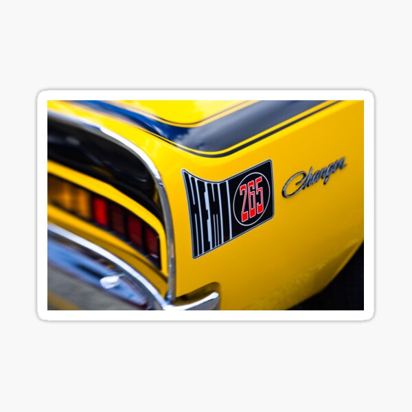 Mighty black and yellow Hemi Sticker