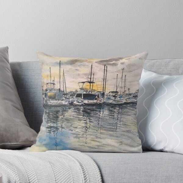 Item preview, Watercolor Yacht At San Diego Mission Bay designed and sold by zuzudotfun.