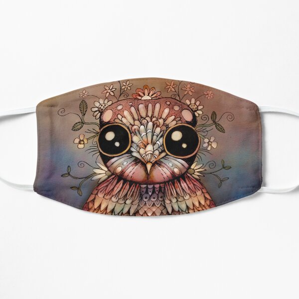 little rainbow flower owl Mask