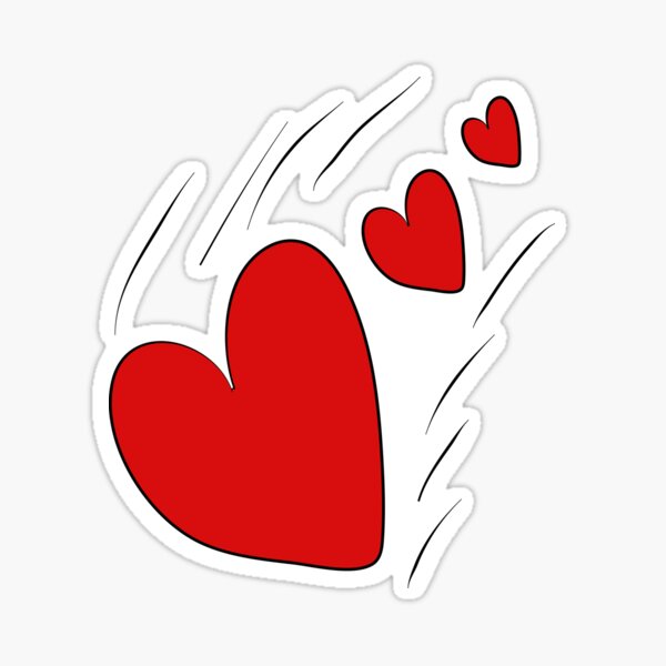 3 red hearts, love Sticker