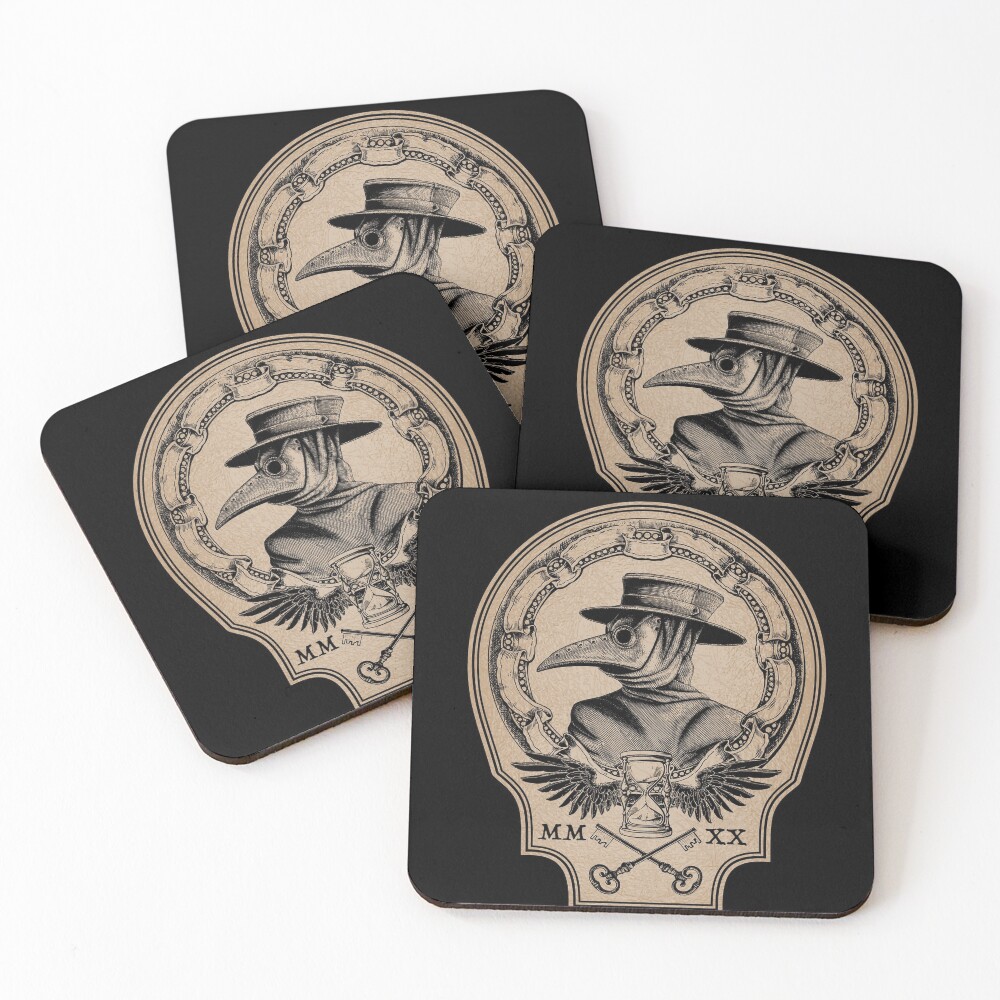 Vintage Plague Doctor Coasters (Set of 4)