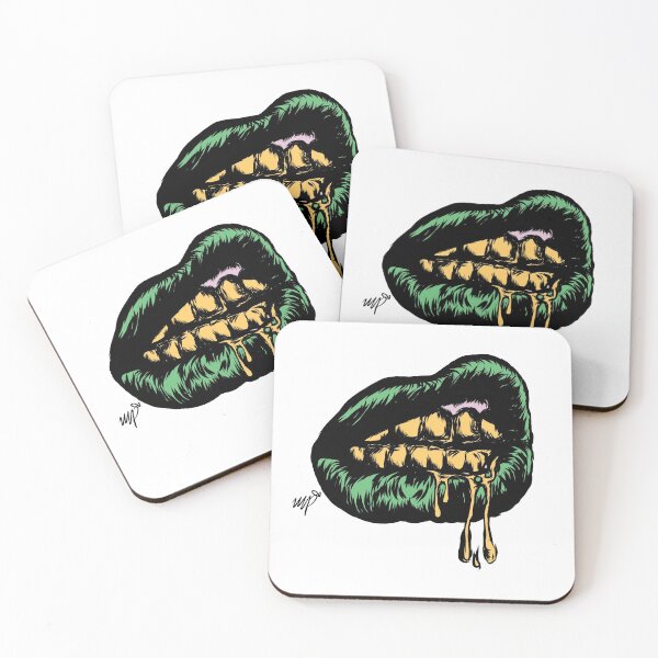 Item preview, Green Lips, Gold Drips designed and sold by ArtworkMary.