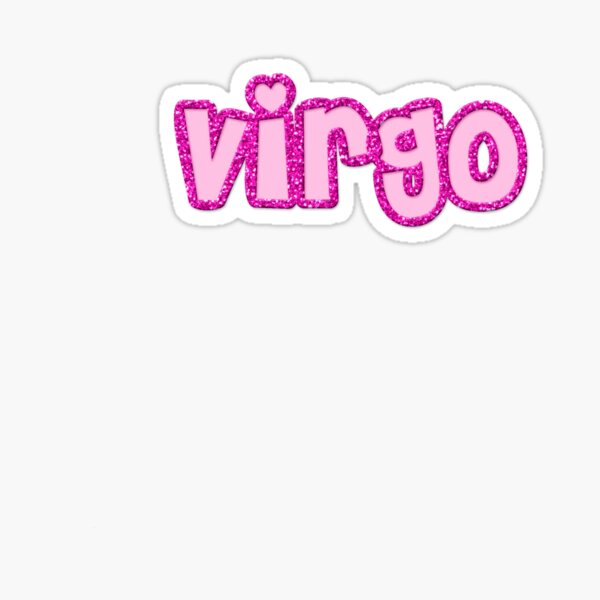 pink glitter virgo Sticker