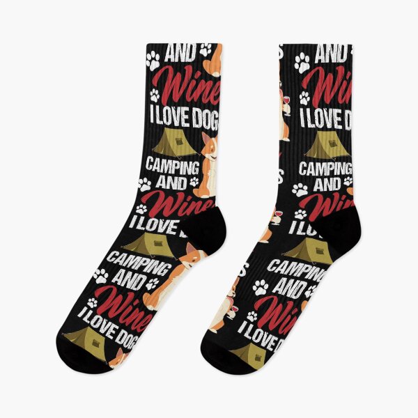 Item preview, Camping Camper I Love Dogs Camping Wine Gift Idea designed and sold by haselshirt.