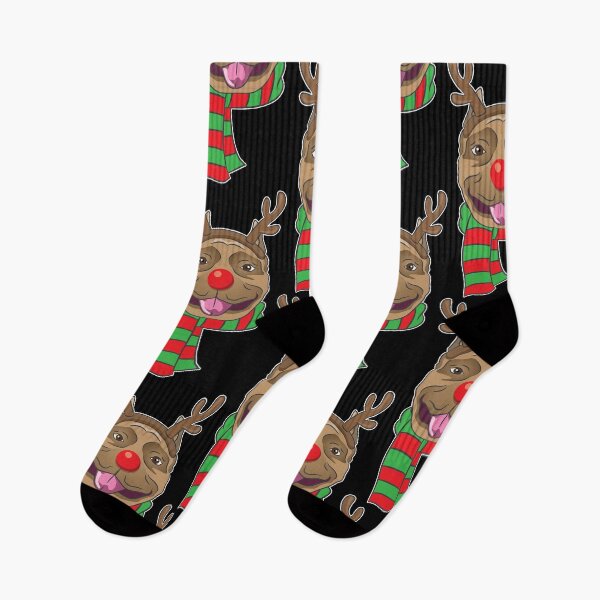 Artikelvorschau, Funny Christmas Dog Xmas Reindeer Pit bull Holiday Gift entworfen und verkauft von haselshirt.