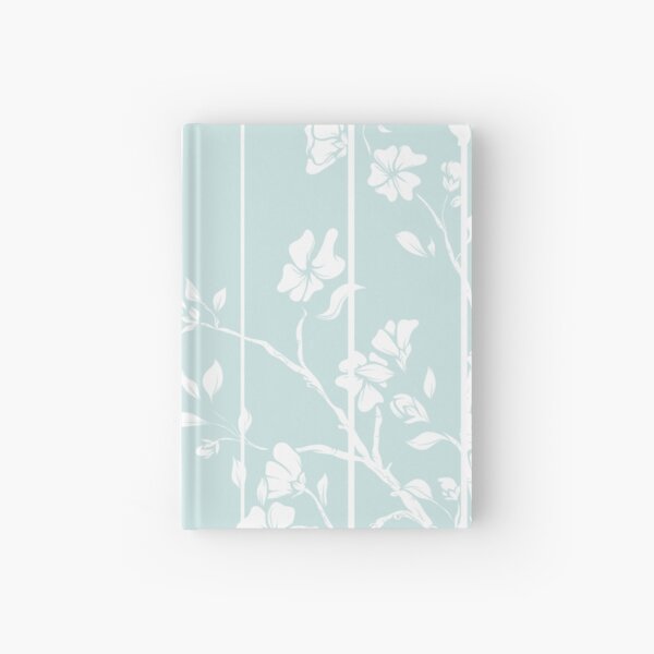 Minimalist White Flowers on Mint Hardcover Journal