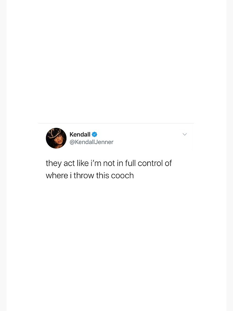 Kendall Jenner Tweet Quote Hoodie They Act Like I'm Not in Full Control of  Where I Throw This Cooch -  Canada