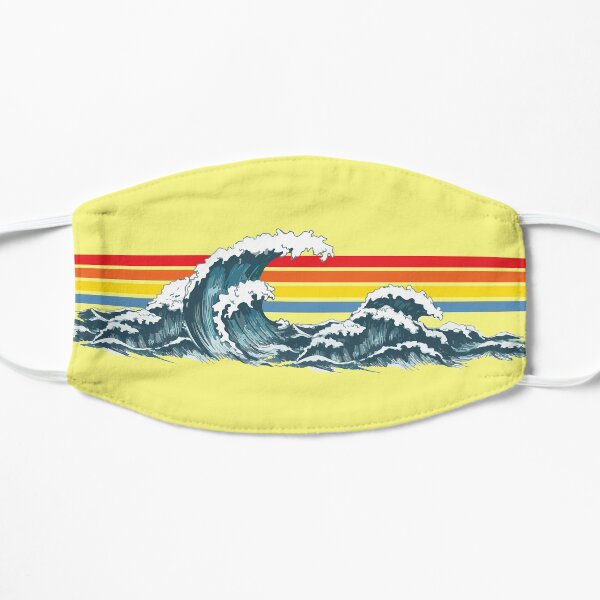 80s Sunset Waves Mask