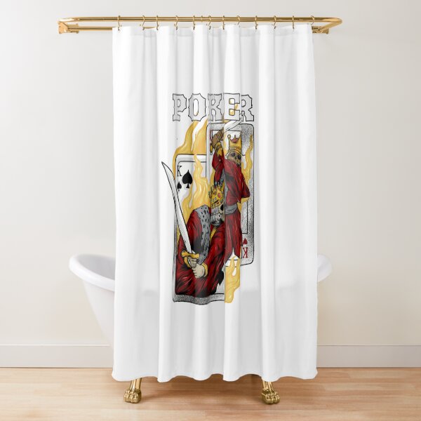 Poker Zombie King of Hearts Shirt Shower Curtain