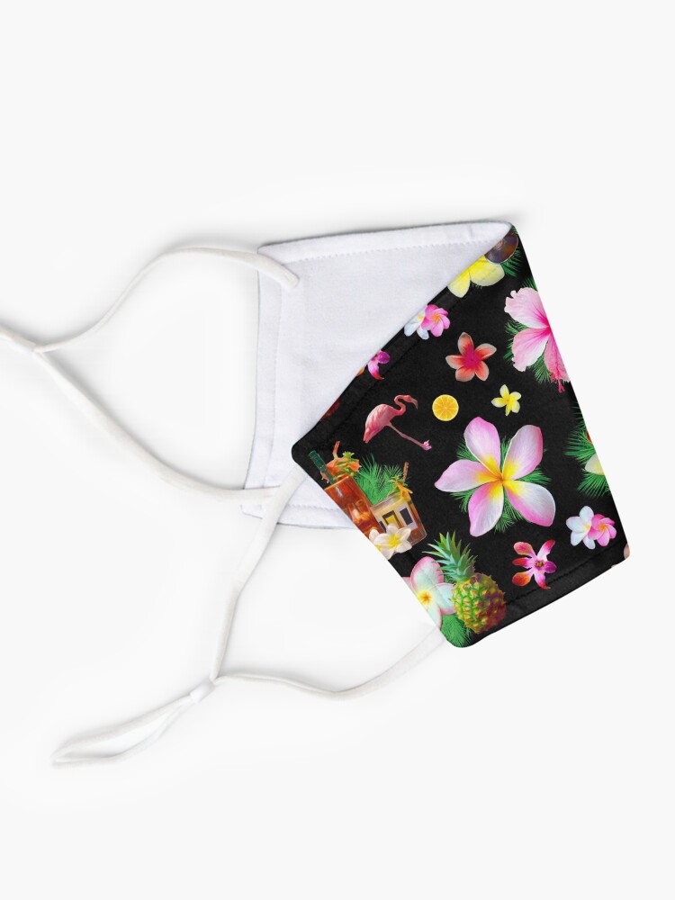 Alternate view of Tiki cocktails tropical aloha fun Mask