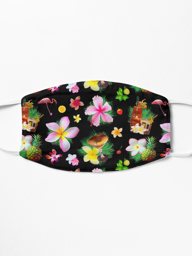 Alternate view of Tiki cocktails tropical aloha fun Mask