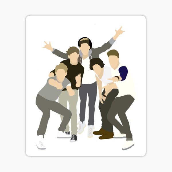 One Direction Group Sticker Square Sticker By Marinzarley Redbubble