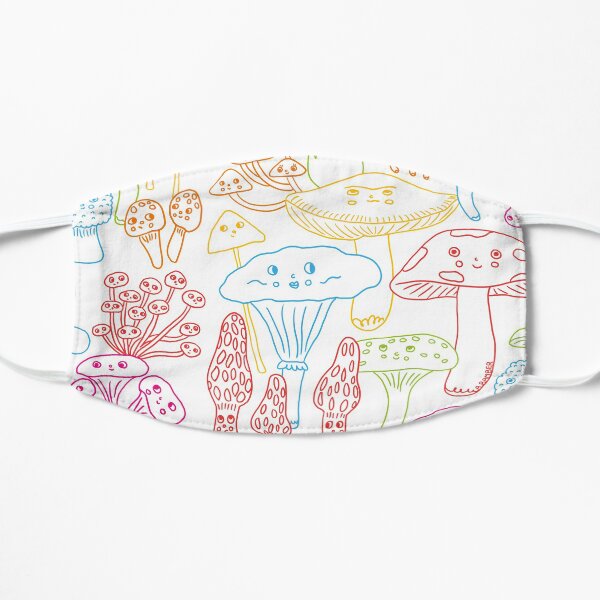 Cute Mushrooms Line Work Mask