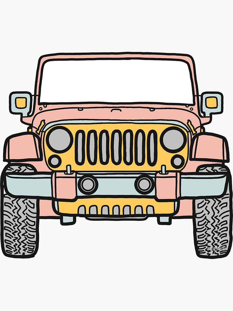 "JEEP Wrangler Pastel Colors" Sticker by nickiiii Redbubble