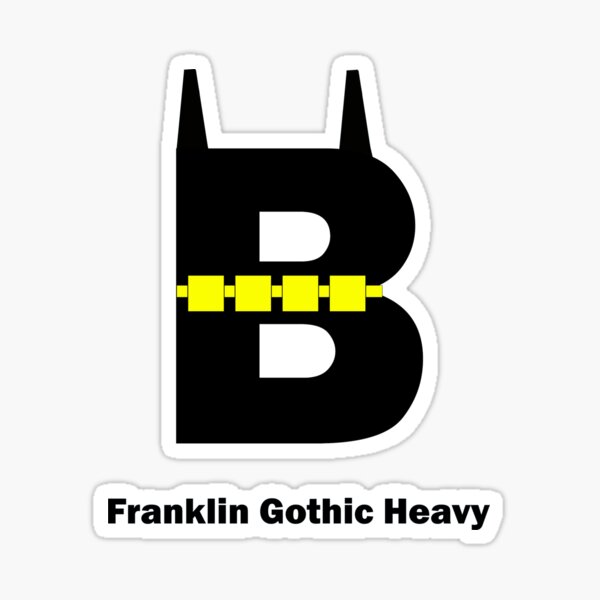 Franklin Gothic Heavy Font Iconic Charactography - B Sticker