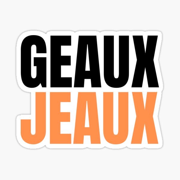 'Geaux Jeaux' Sticker for Sale by emily-crabtree