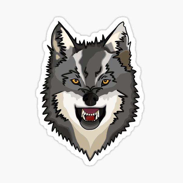 "Snarling Wolf" Sticker for Sale by Malamootpoint Redbubble