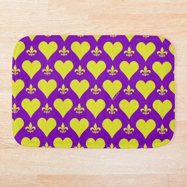Aperçu de l'œuvre Motif coeurs violet et or et fleur de lys créée et vendue par StudioBlack.