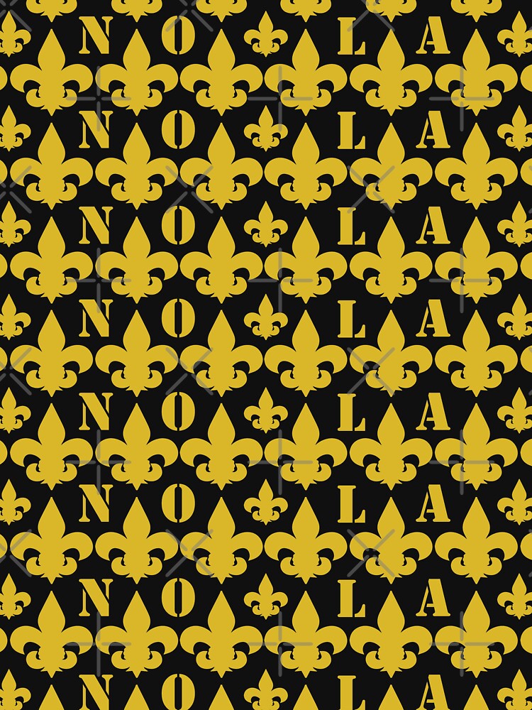 New Orleans w/ Black & Gold Fleur de Lis T-Shirt - Gray L