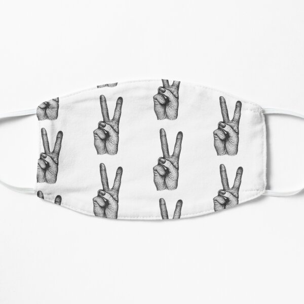 Peace Hand Gesture - Stippling Mask