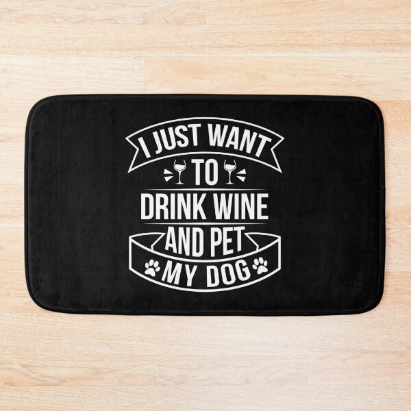 Artikelvorschau, Dog Shirt I Just Want To Drink Wine And Pet My Dog Gift Tee entworfen und verkauft von haselshirt.