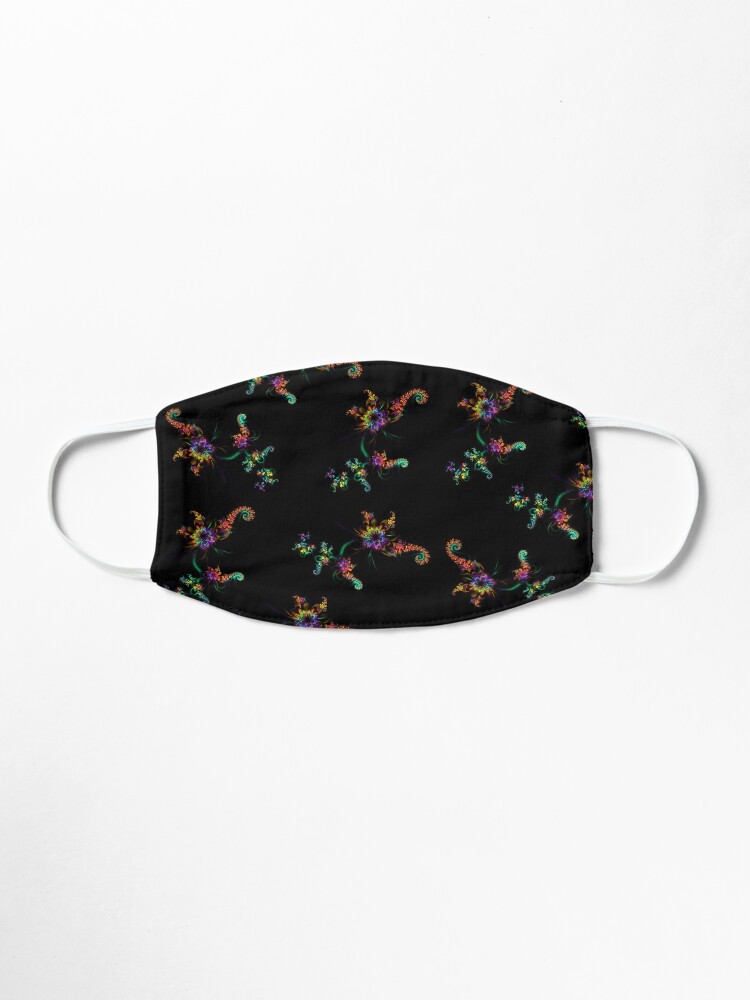 Alternate view of Decorative Colorful Flowers on Black Mask
