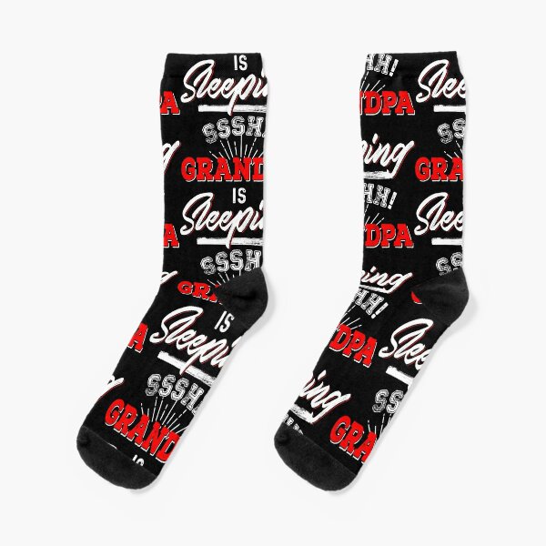 Download Sleeping Grandpa Socks | Redbubble