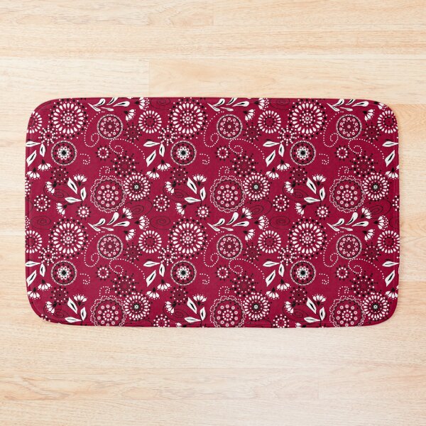Item preview, Seamless retro texture with flowers on a red background designed and sold by fuzzyfox.