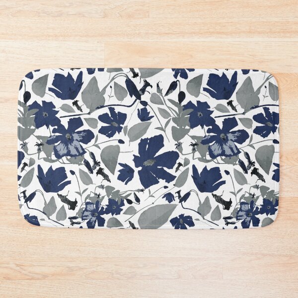 Item preview, Navy Watercolor Clematis designed and sold by StudioPosies.