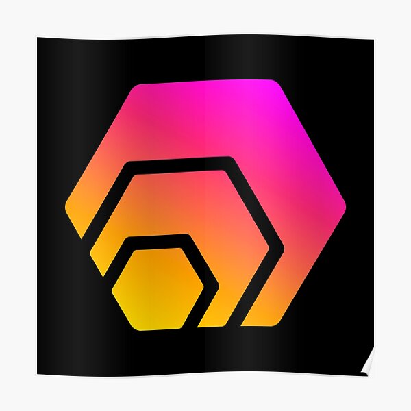 HEX Crypto Hexagon Logo Poster