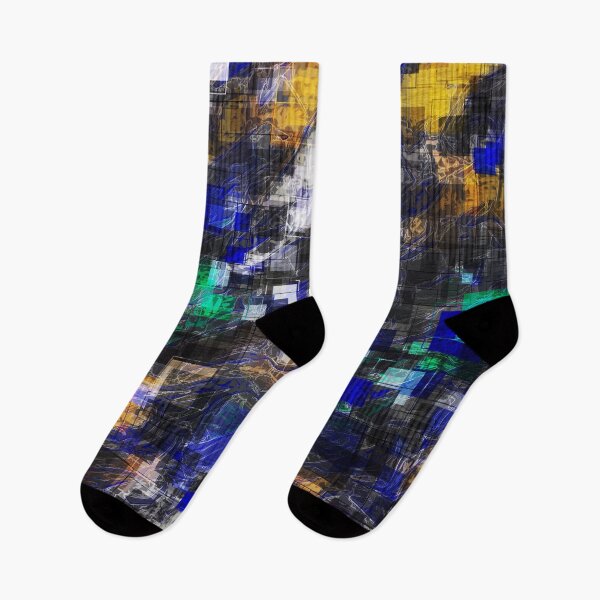 Item preview, psychedelic geometric square pixel pattern abstract background in blue green brown black designed and sold by Mrvell.