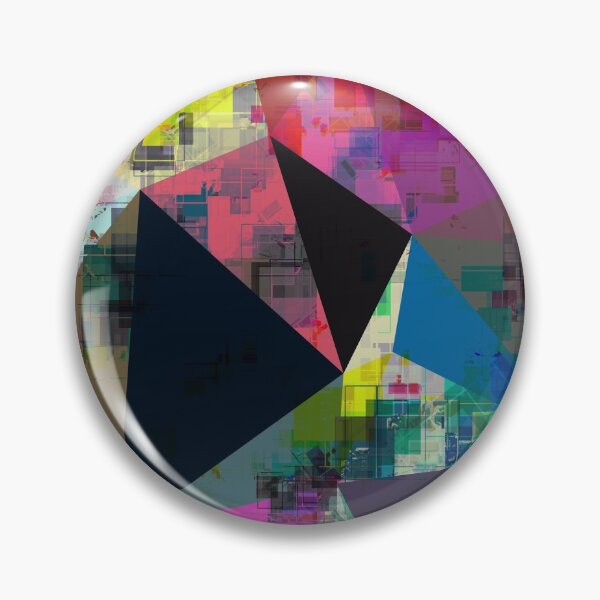 Item preview, psychedelic geometric triangle pattern abstract with painting abstract background in pink blue yellow red green designed and sold by Mrvell.